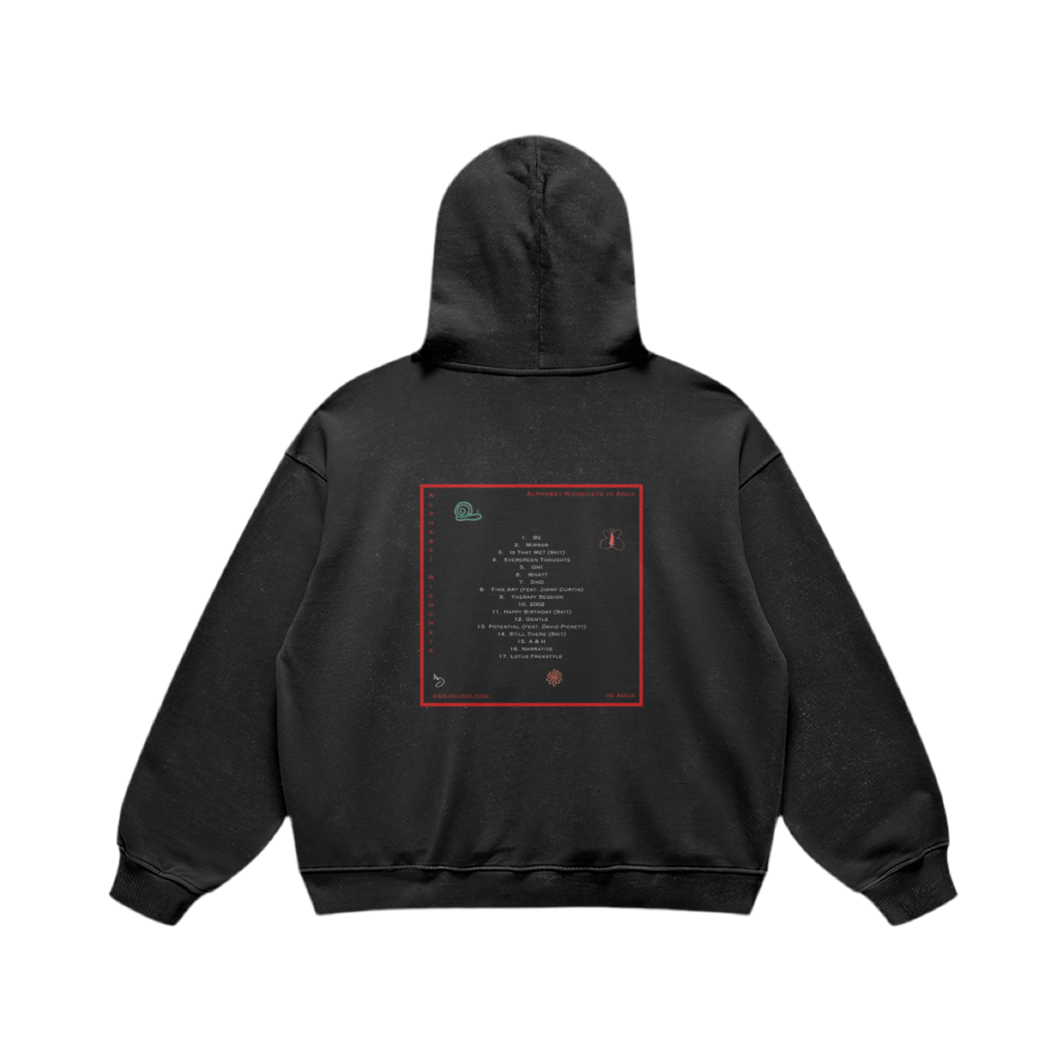 Alphabet Ricochets in Aqua Hoodie