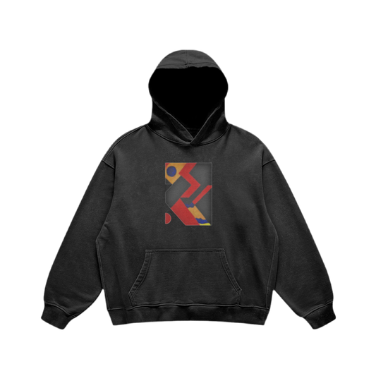 Alphabet Ricochets in Aqua Abstract Hoodie